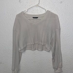 White cropped sweater